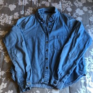 Brandy Melville Cropped Denim Shirt
